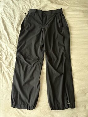L.L.Bean Waterproof Rain Pants Large Regular Black Full Zip Outdoor Hiking Shell